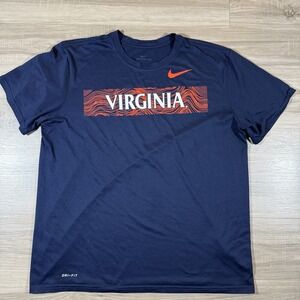 Nike Virginia Dri Fit T-shirt Blue Mens Size XLarge College Performance Graphic
